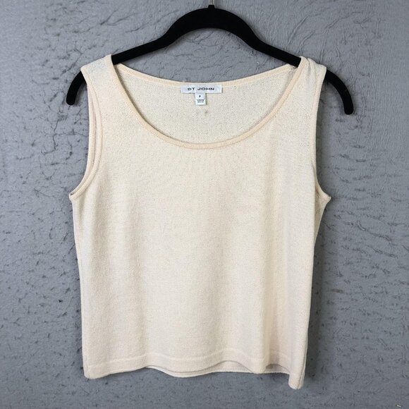 St John Tank Top Womens Petite Knit Sleeveless Classic Minimalist Dry Clean Only - Picture 8 of 16